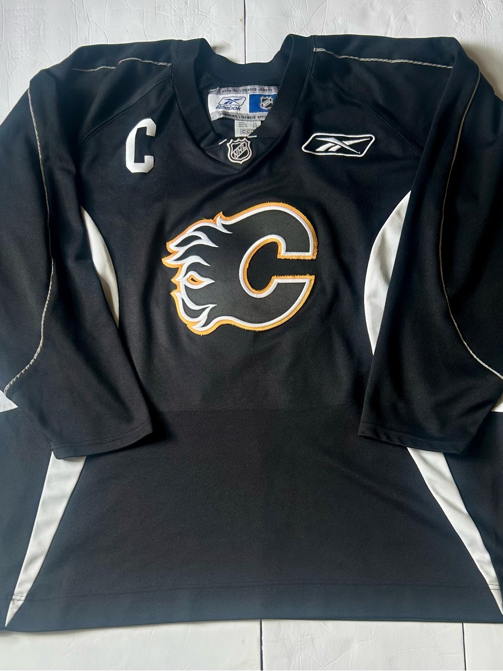 Vintage Calgary Flames Reebok CCM NHL Hockey Jersey XXL Black J Smith #74